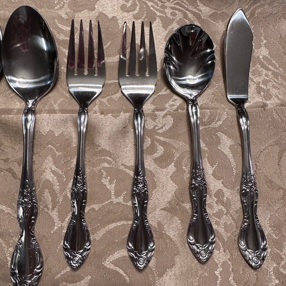 Reed & Barton Rebacraft Stainless Candace Andrea  Serving Set 7 Pieces - Picture 3 of 4